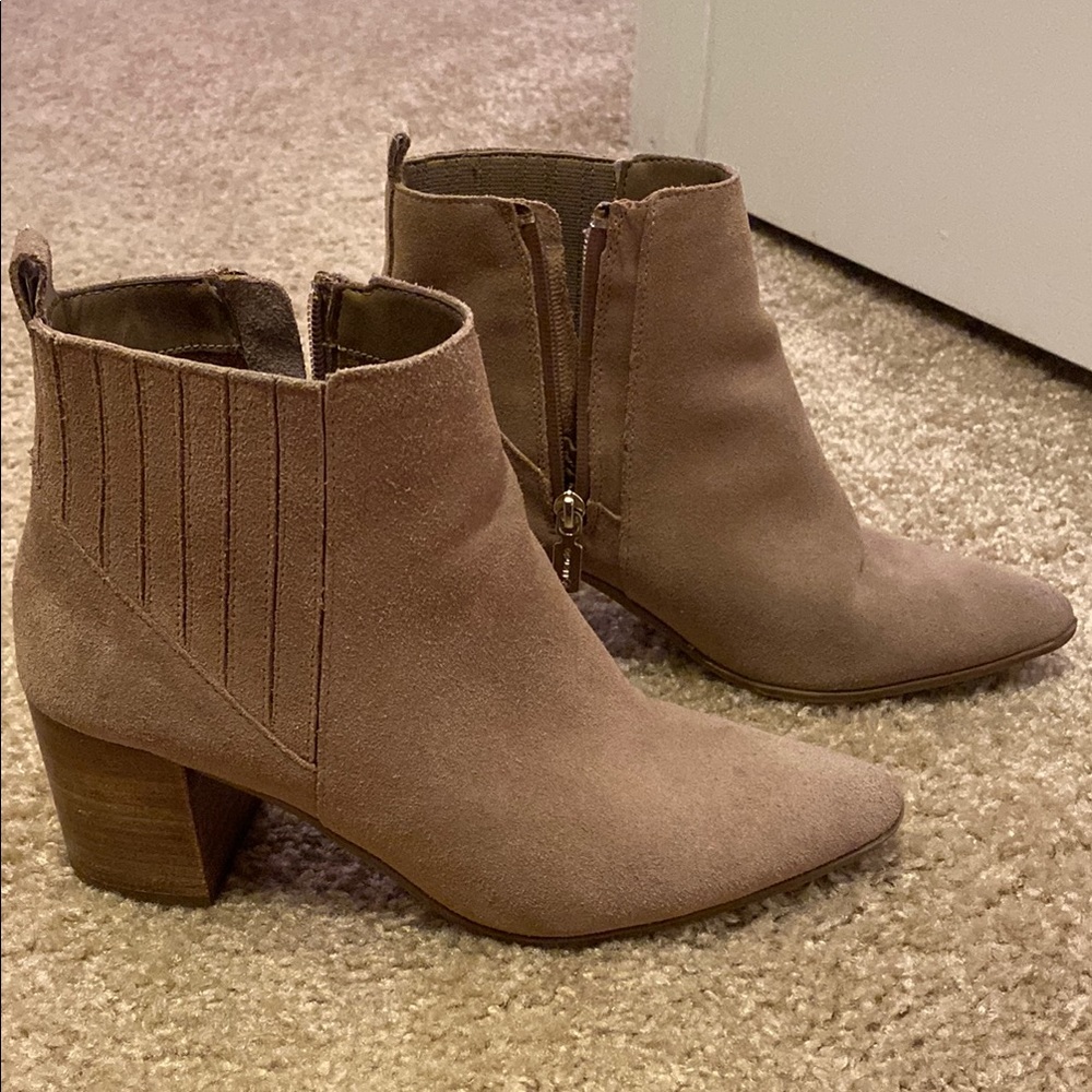 Blondo Tan Suede Ankle Boots